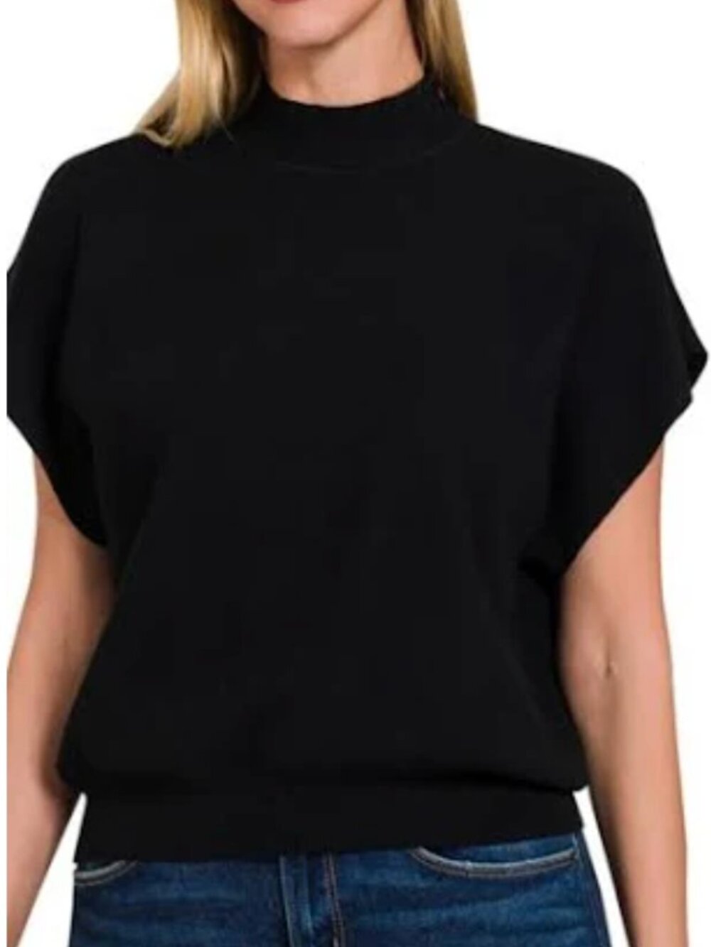 NWT Black Mockneck Sweater